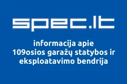 109osios garažų statybos ir eksploatavimo bendrija | spec.lt