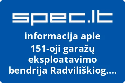 151-oji garažų eksploatavimo bendrija Radviliškiog. 84