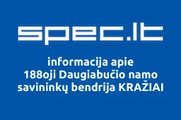 188oji Daugiabučio namo savininkų bendrija KRAŽIAI | spec.lt
