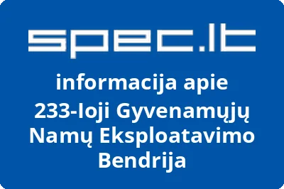 233-Ioji Gyvenamųjų Namų Eksploatavimo Bendrija