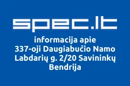 337-oji Daugiabučio Namo Labdarių g. 2/20 Savininkų Bendrija | spec.lt
