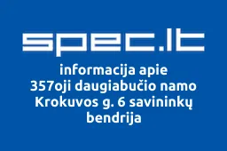 357oji daugiabučio namo Krokuvos g. 6 savininkų bendrija | spec.lt