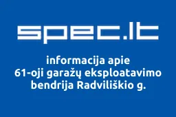 61-oji garažų eksploatavimo bendrija Radviliškio g. | spec.lt
