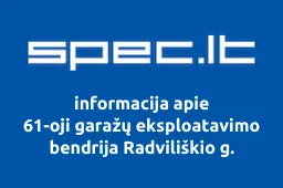 61-oji garažų eksploatavimo bendrija Radviliškio g.