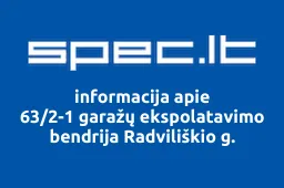 63/2-1 garažų ekspolatavimo bendrija Radviliškio g. | spec.lt