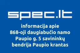 868-oji daugiabučio namo Paupio g. 5 savininkų bendrija Paupio krantas