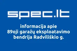 89oji garažų eksploatavimo bendrija Radviliškio g. | spec.lt