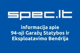 94-oji Garažų Statybos ir Eksploatavimo Bendrija | spec.lt