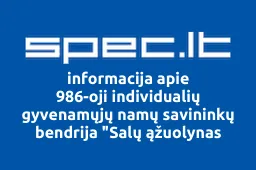986-oji individualių gyvenamųjų namų savininkų bendrija "Salų ąžuolynas | spec.lt