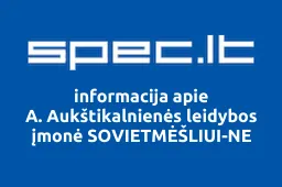 A. Aukštikalnienės leidybos įmonė SOVIETMĖŠLIUI-NE | spec.lt