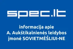 A. Aukštikalnienės leidybos įmonė SOVIETMĖŠLIUI-NE