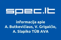 A. Butkevičiaus, V. Grigaičio, A. Slapiko TŪB AVA