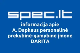 A. Dapkaus personalinė prekybinė-gamybinė įmonė DARITA | spec.lt
