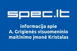 A. Grigienės visuomeninio maitinimo įmonė Kristalas | spec.lt