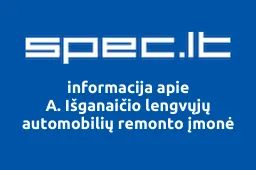 A. Išganaičio lengvųjų automobilių remonto įmonė | spec.lt