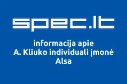A. Kliuko individuali įmonė Alsa | spec.lt