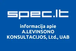 A.LEVINSONO KONSULTACIJOS, Ltd., UAB | spec.lt