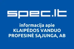 KLAIPĖDOS VANDUO PROFESINĖ SĄJUNGA, AB | spec.lt