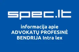 ADVOKATŲ PROFESINĖ BENDRIJA Intra lex | spec.lt