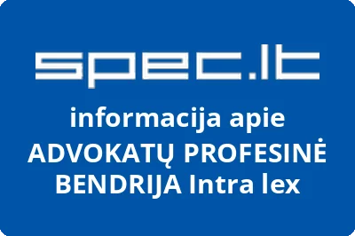 ADVOKATŲ PROFESINĖ BENDRIJA Intra lex