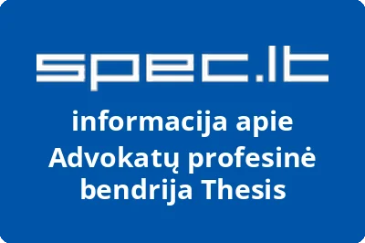 Advokatų profesinė bendrija Thesis