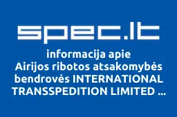 Airijos ribotos atsakomybės bendrovės INTERNATIONAL TRANSSPEDITION LIMITED atstovybė | spec.lt