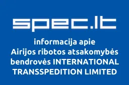 Airijos ribotos atsakomybės bendrovės INTERNATIONAL TRANSSPEDITION LIMITED atstovybė