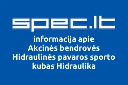 Akcinės bendrovės Hidraulinės pavaros sporto kubas Hidraulika | spec.lt