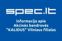 Akcinės bendrovės "KALIDUS" Vilniaus filialas | spec.lt