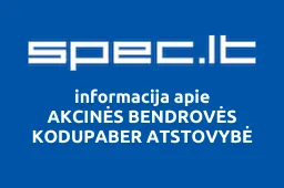 AKCINĖS BENDROVĖS KODUPABER ATSTOVYBĖ | spec.lt