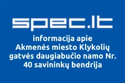 Akmenės miesto Klykolių gatvės daugiabučio namo Nr. 40 savininkų bendrija | spec.lt