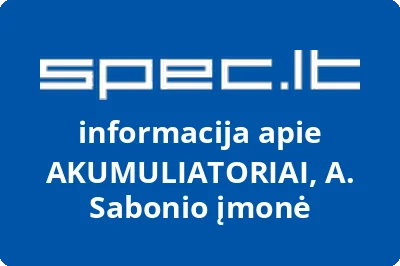 AKUMULIATORIAI, A. Sabonio įmonė