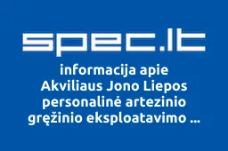 Akviliaus Jono Liepos personalinė artezinio gręžinio eksploatavimo įmonė | spec.lt