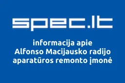 Alfonso Macijausko radijo aparatūros remonto įmonė | spec.lt