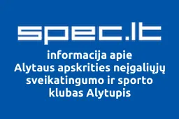Alytaus apskrities neįgaliųjų sveikatingumo ir sporto klubas Alytupis | spec.lt