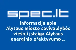 Alytaus miesto savivaldybės viešoji įstaiga Alytaus energinio efektyvumo didinimo agentūra | spec.lt