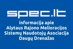 Alytaus Rajono Melioracijos Sistemų Naudotojų Asociacija Daugų Drenažas | spec.lt