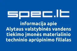 Alytaus valstybinės vandens tiekimo įmonės materialinio techninio aprūpinimo filialas iliustracija