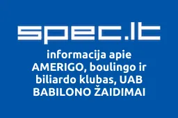 AMERIGO, boulingo ir biliardo klubas, UAB BABILONO ŽAIDIMAI | spec.lt