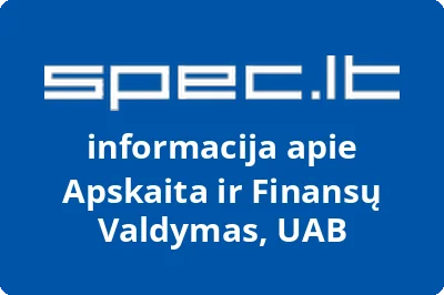 Apskaita ir finansų valdymas, UAB