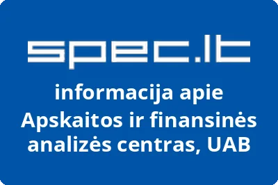Apskaitos ir finansinės analizės centras, UAB
