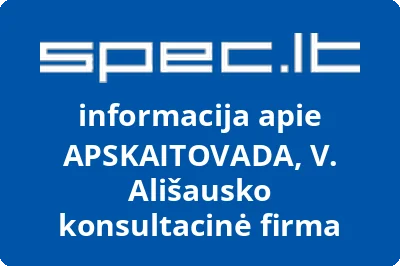APSKAITOVADA, V. Ališausko konsultacinė firma