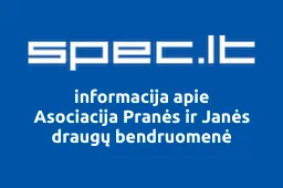 Asociacija Pranės ir Janės draugų bendruomenė | spec.lt