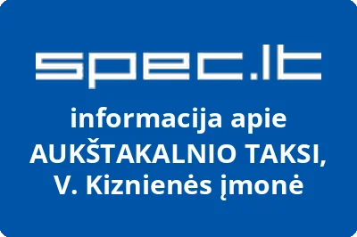 AUKŠTAKALNIO TAKSI, V. Kiznienės įmonė