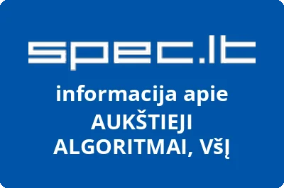 VIEŠOJI ĮSTAIGA AUKŠTIEJI ALGORITMAI