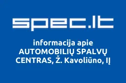 AUTOMOBILIŲ SPALVŲ CENTRAS, Ž. Kavoliūno, IĮ | spec.lt