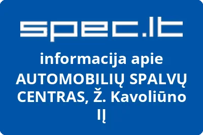 AUTOMOBILIŲ SPALVŲ CENTRAS, Ž. Kavoliūno, IĮ