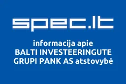 BALTI INVESTEERINGUTE GRUPI PANK AS atstovybė iliustracija