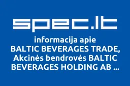 BALTIC BEVERAGES TRADE, Akcinės bendrovės BALTIC BEVERAGES HOLDING AB filialas | spec.lt