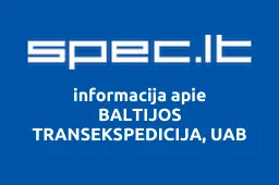 BALTIJOS TRANSEKSPEDICIJA, UAB | spec.lt